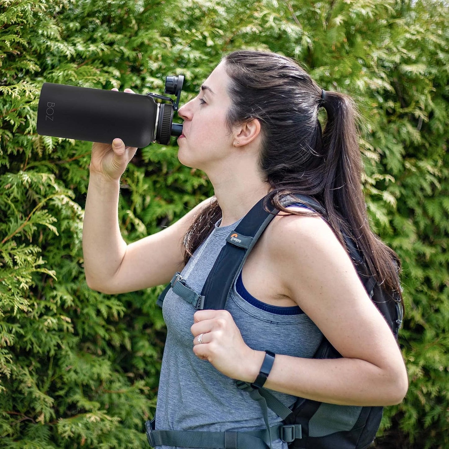 2 pack black and lavender vacuum insulated water bottle
