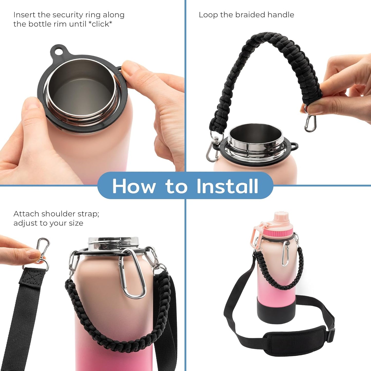 BOZ 32 oz Water Bottle Carrier Set