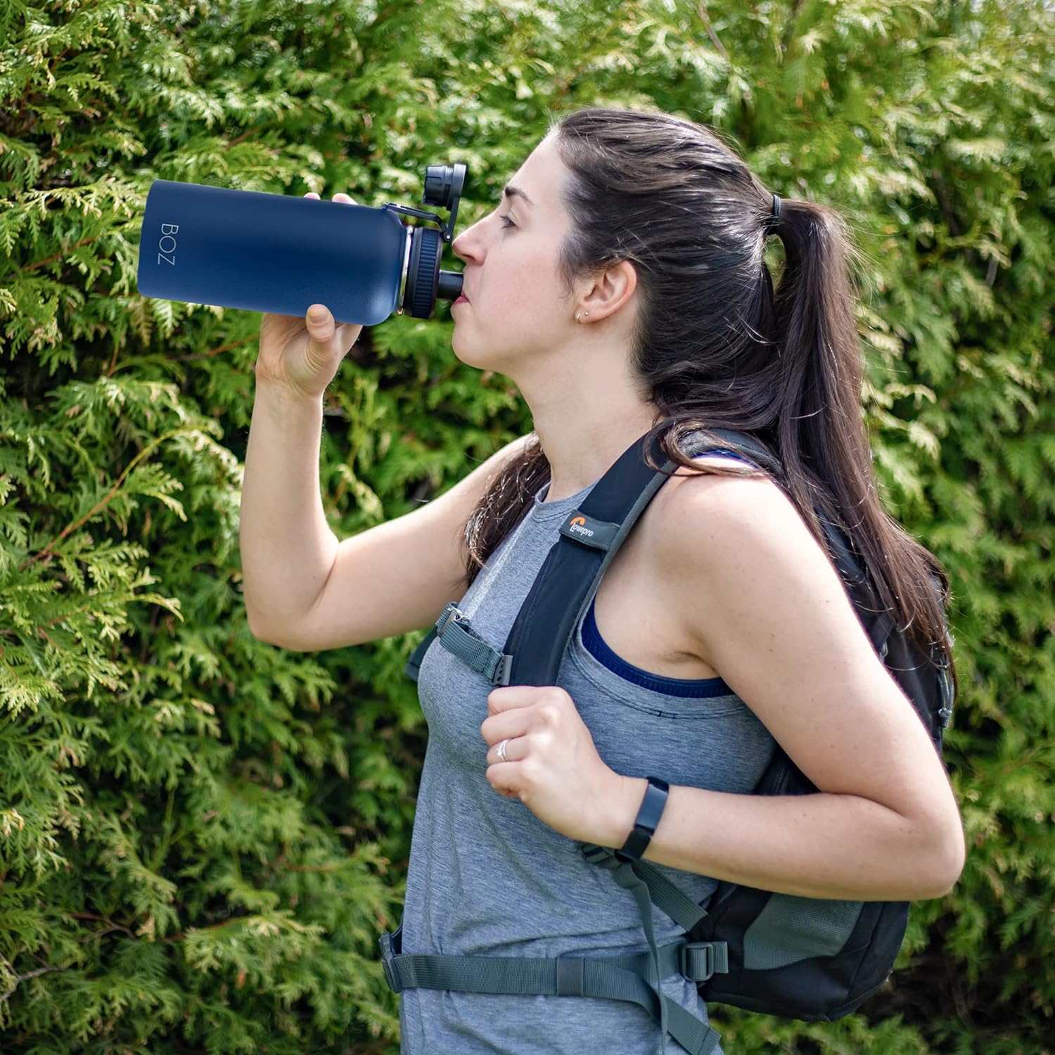 2 pack blue and white vacuum insulated water bottle