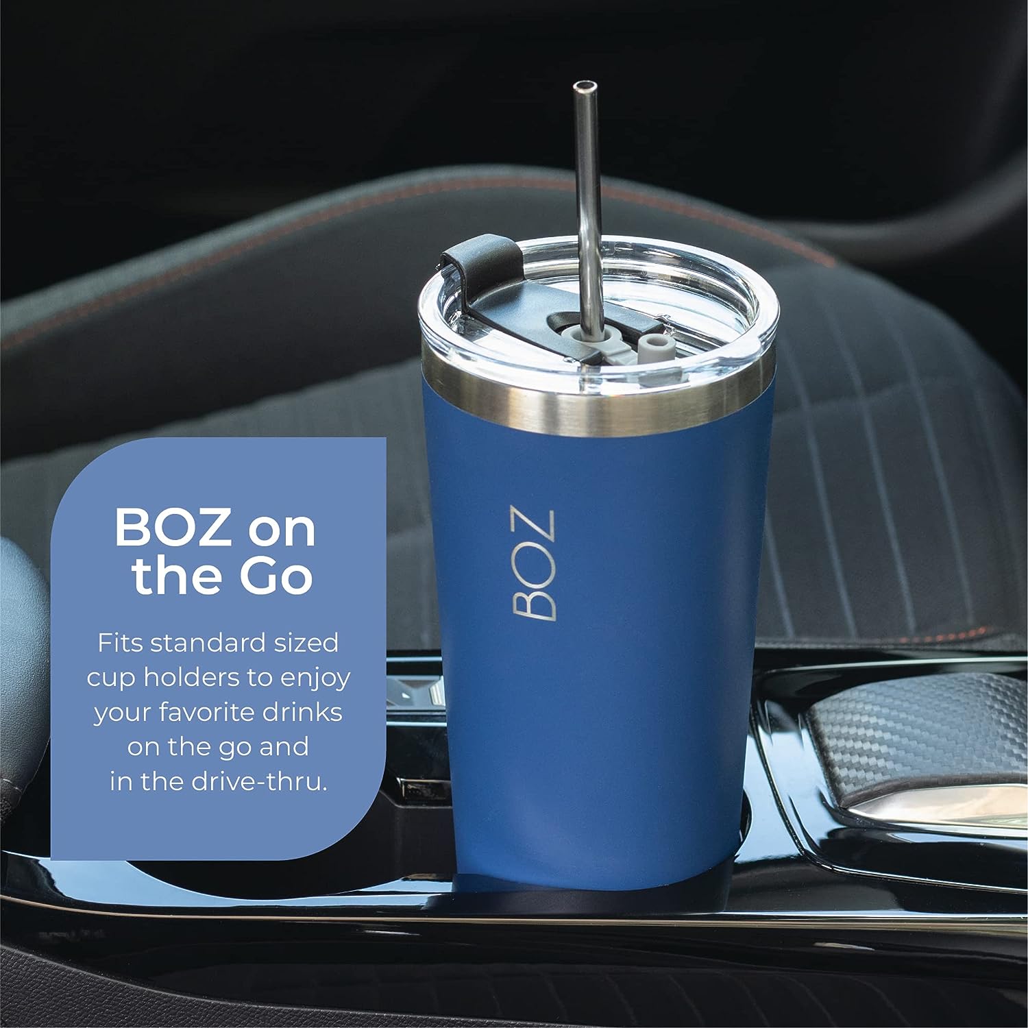 22 oz blue tumbler fits cup holders