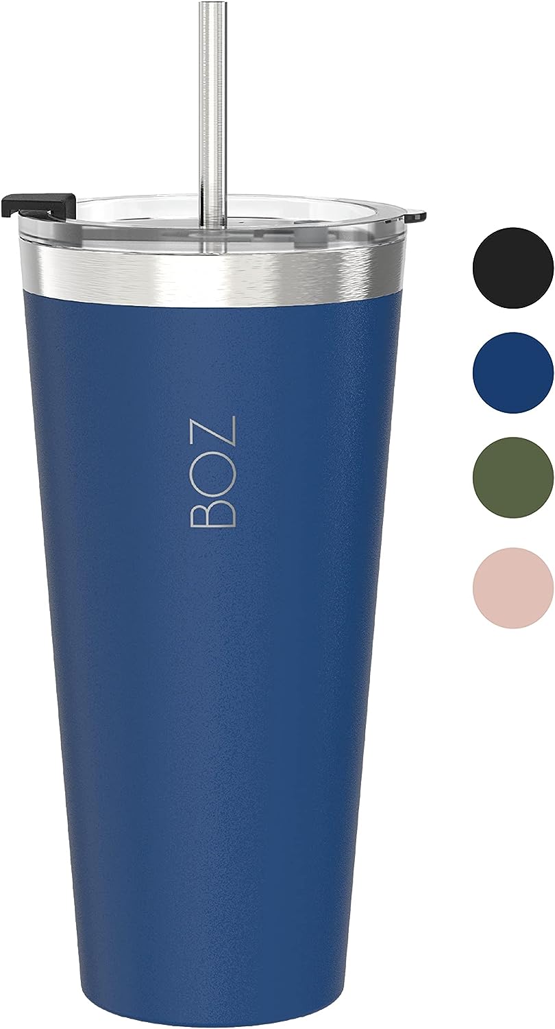 22 oz blue vacuum sealed tumbler