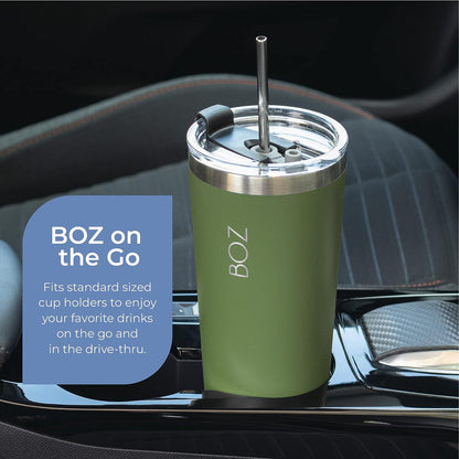 22 oz green tumbler fits cup holders