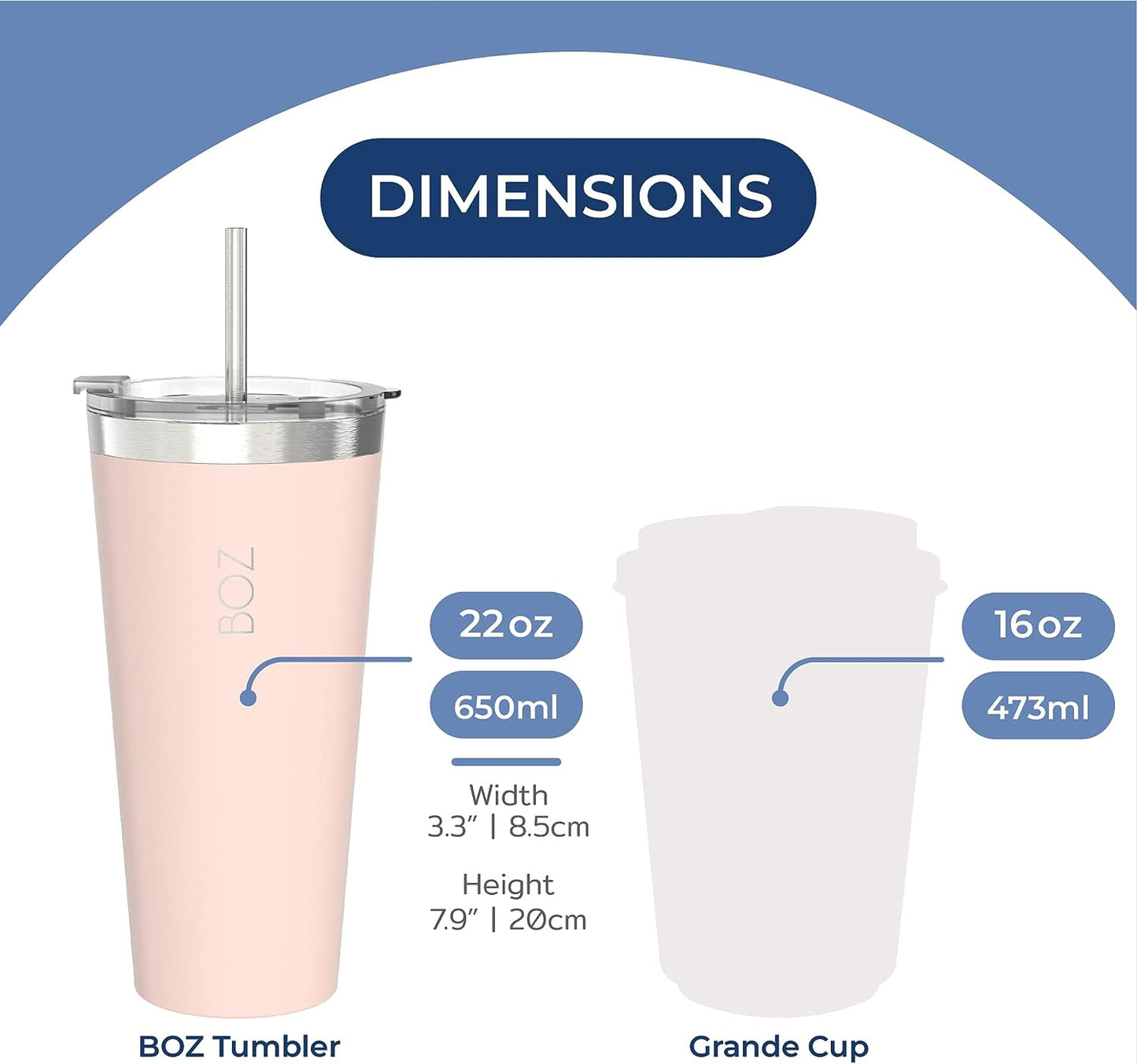 22 oz pink insulated water bottle dimensions