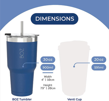 30 oz blue insulated water bottle dimensions