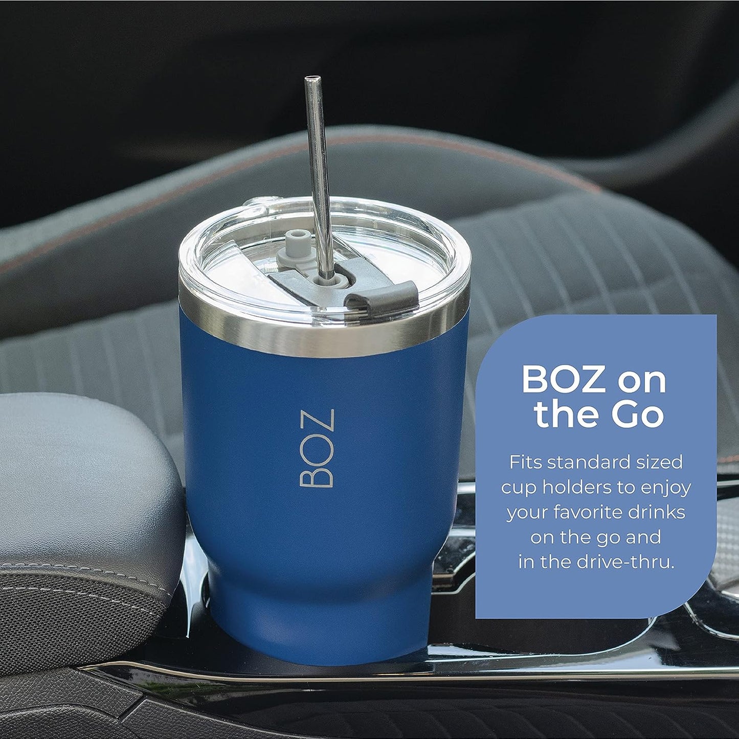 30 oz blue tumbler fits cup holders