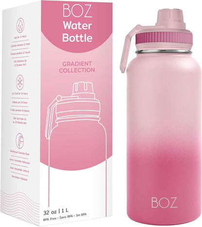 BOZ Stainless Steel Vacuum Insulated Water Bottle 32 oz - Gradient Pink