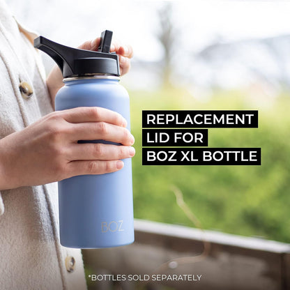 BOZ Replacement Lids for BOZ Stainless Steel Water Bottle XL - with Spout Lid and Straw Lid