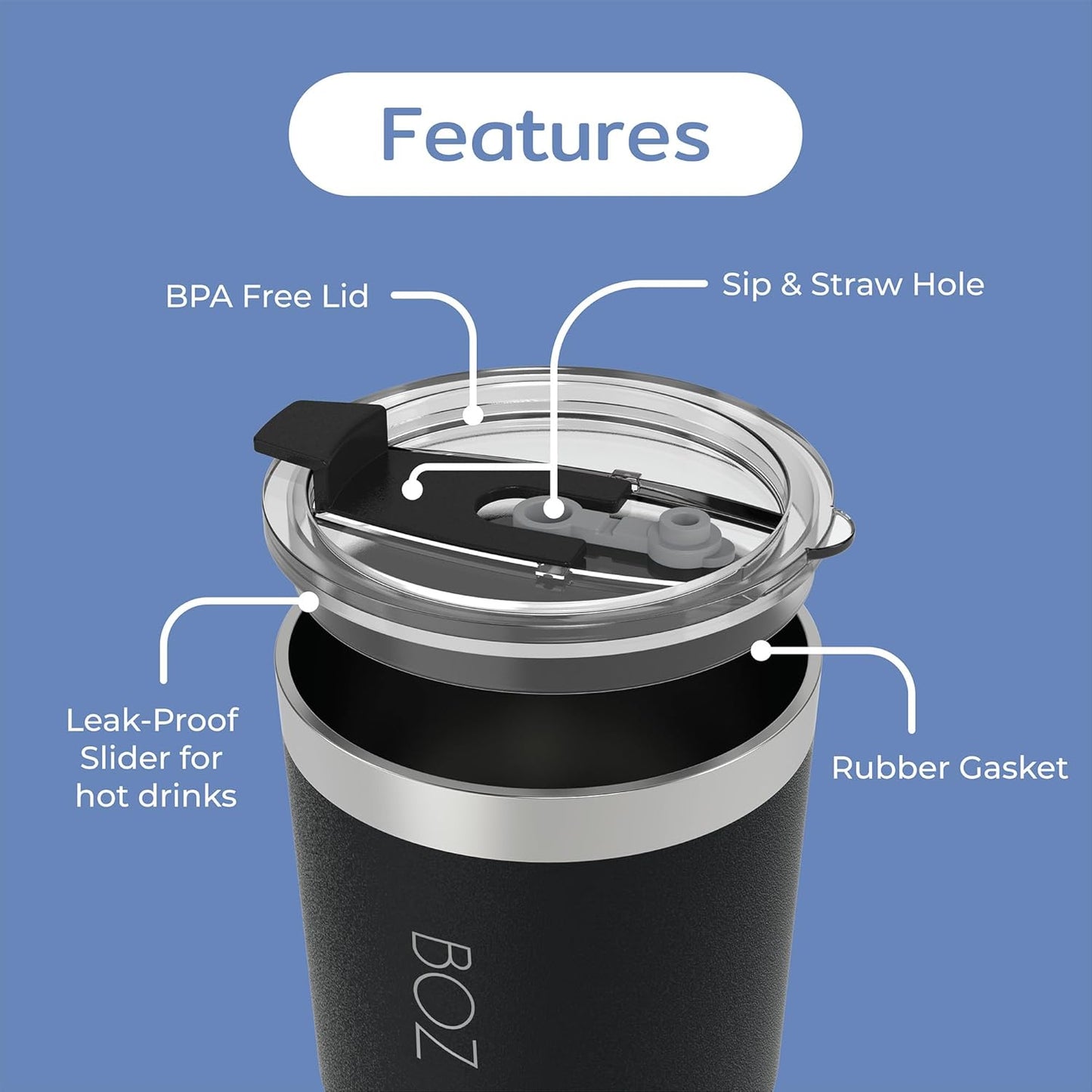 BOZ Stainless Steel Insulated Tumbler 22 oz - Light Green