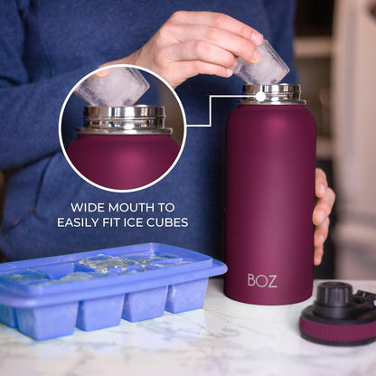 BOZ Stainless Steel Vacuum Insulated Water Bottle 32 oz - Plum