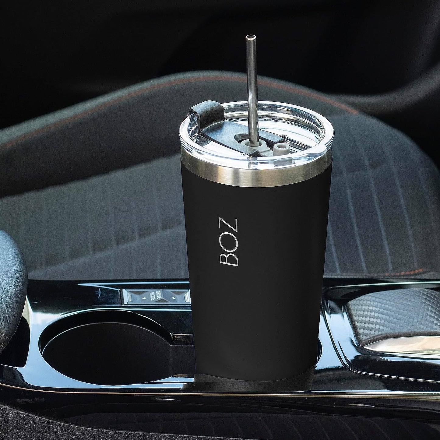 BOZ Stainless Steel Tumbler with Straw BPA Free, Vacuum Double Wall Insulated (Replacement Lids) (22 oz)