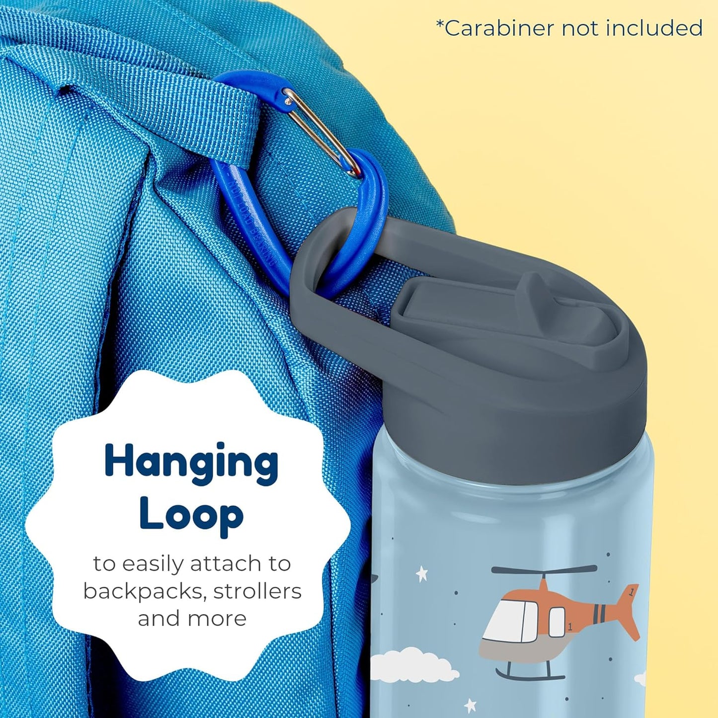 BOZ Kids Insulated Water Bottle with Straw Lid, 14 oz - Sky