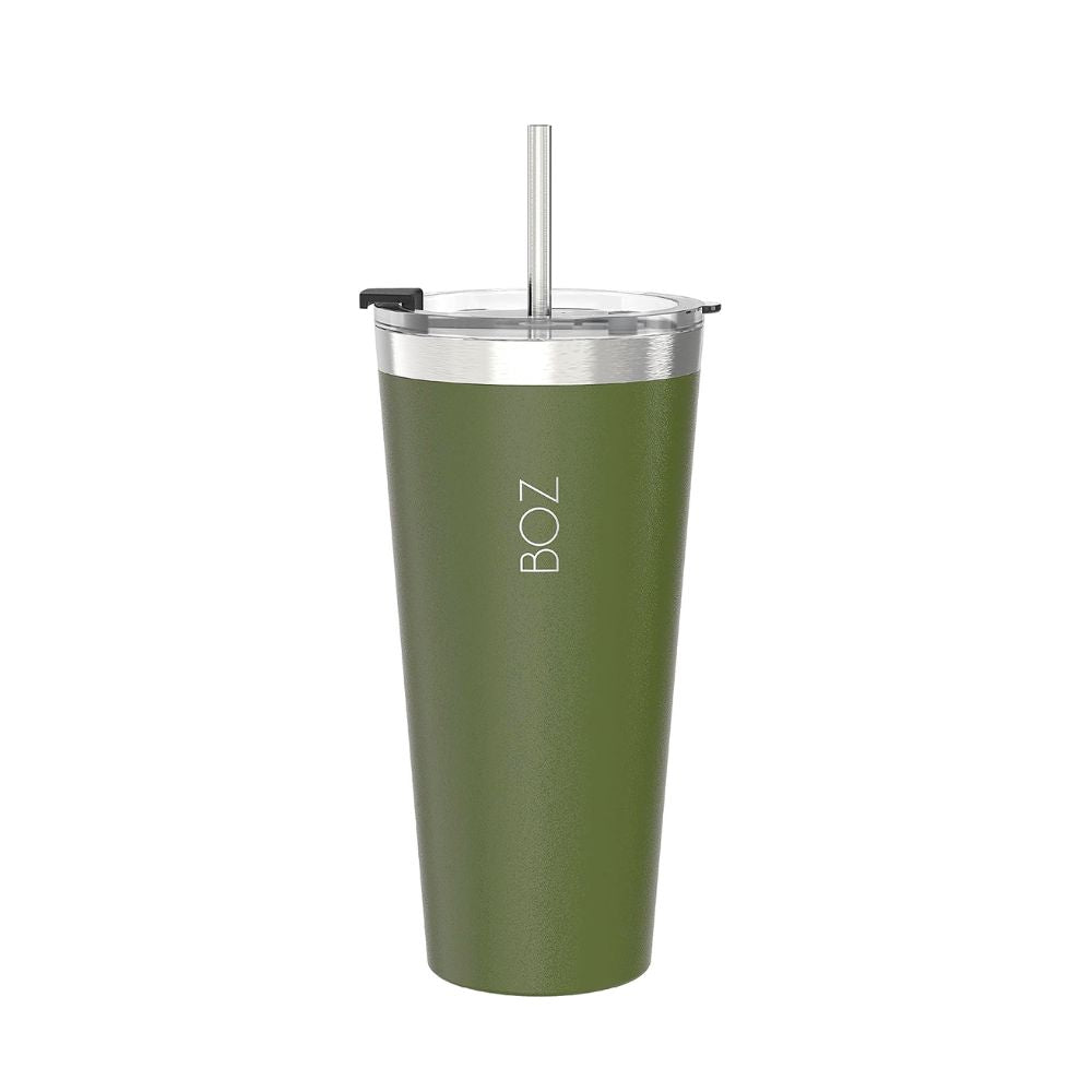 BOZ 22 Oz green stainless steel insulated tumbler