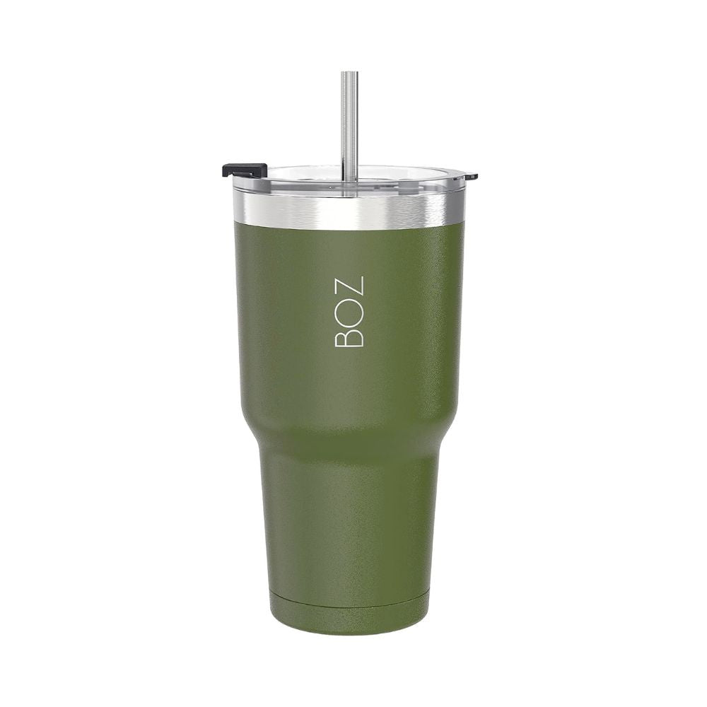 BOZ 30 oz dark green stainless steel insulated tumbler