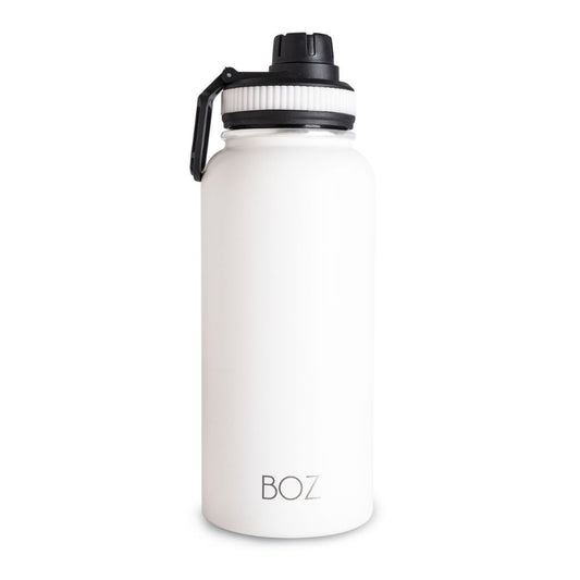 BOZ 32 oz white stainless steel water bottle