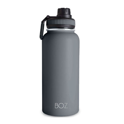 BOZ 32 oz grey stainless steel water bottle