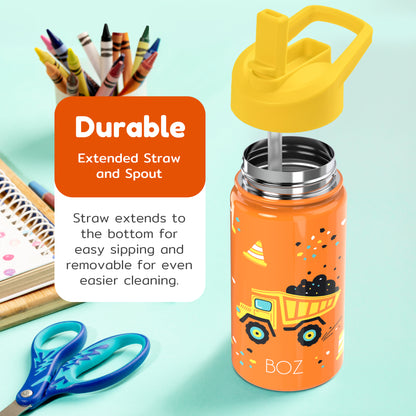 Durable Construction kids water bottle with straw