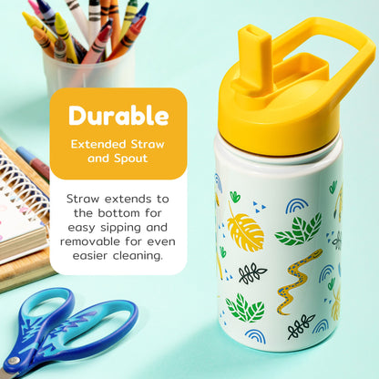 Durable Safari kids water bottle with straw