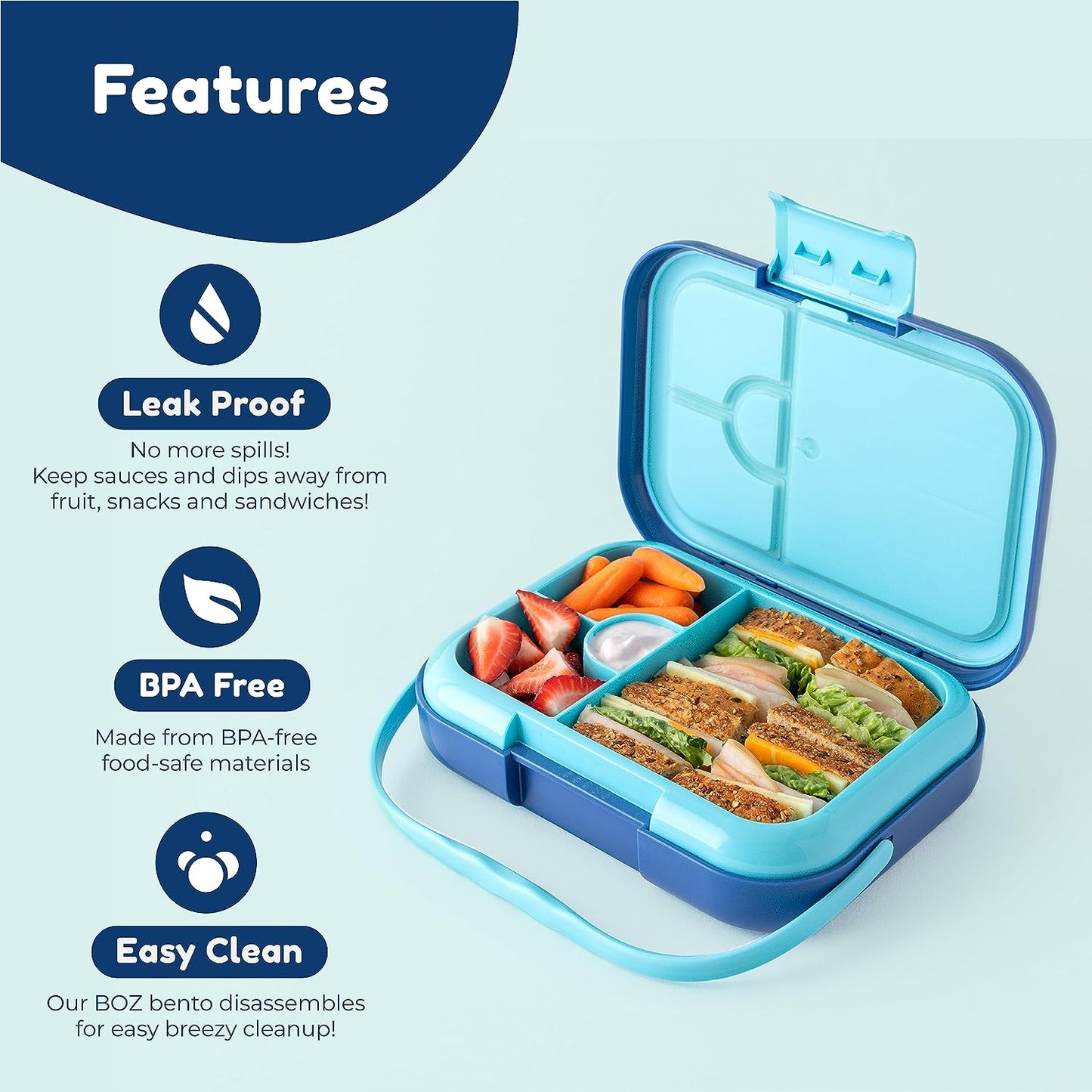 Easy to clean dinosaur bento lunch box