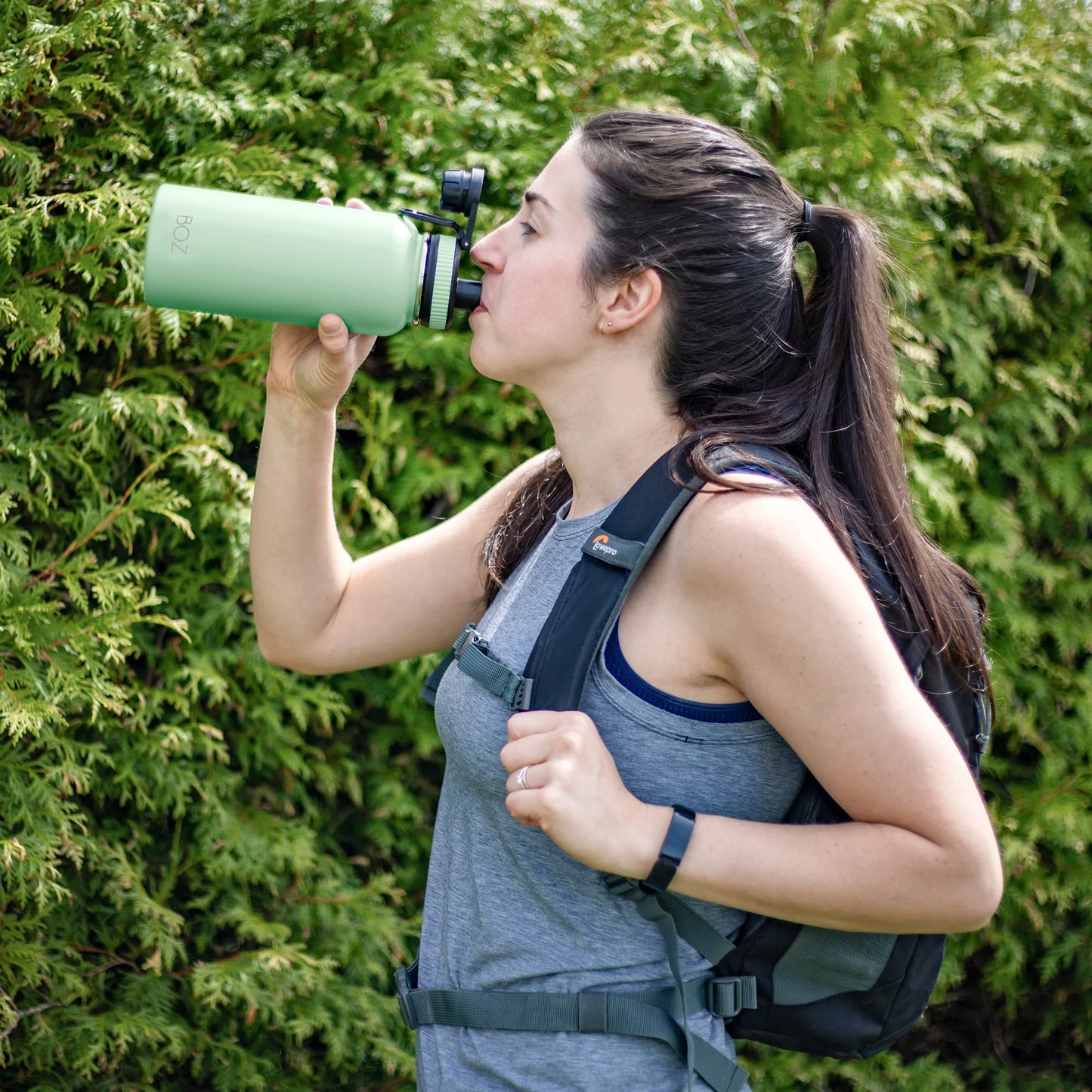 Green insulated water bottle