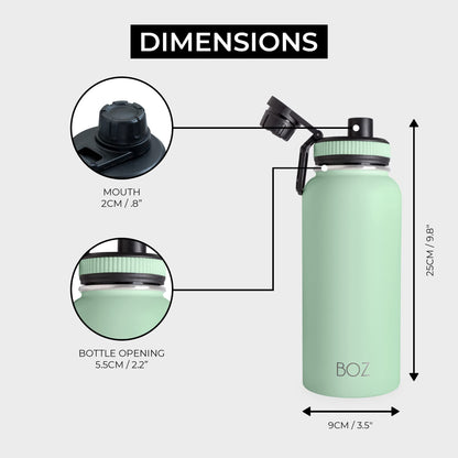 stainless steel water bottle dimensions