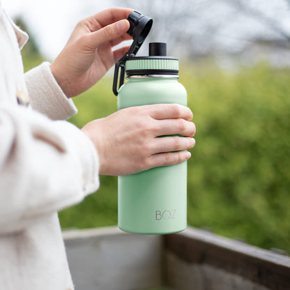 Green water bottle