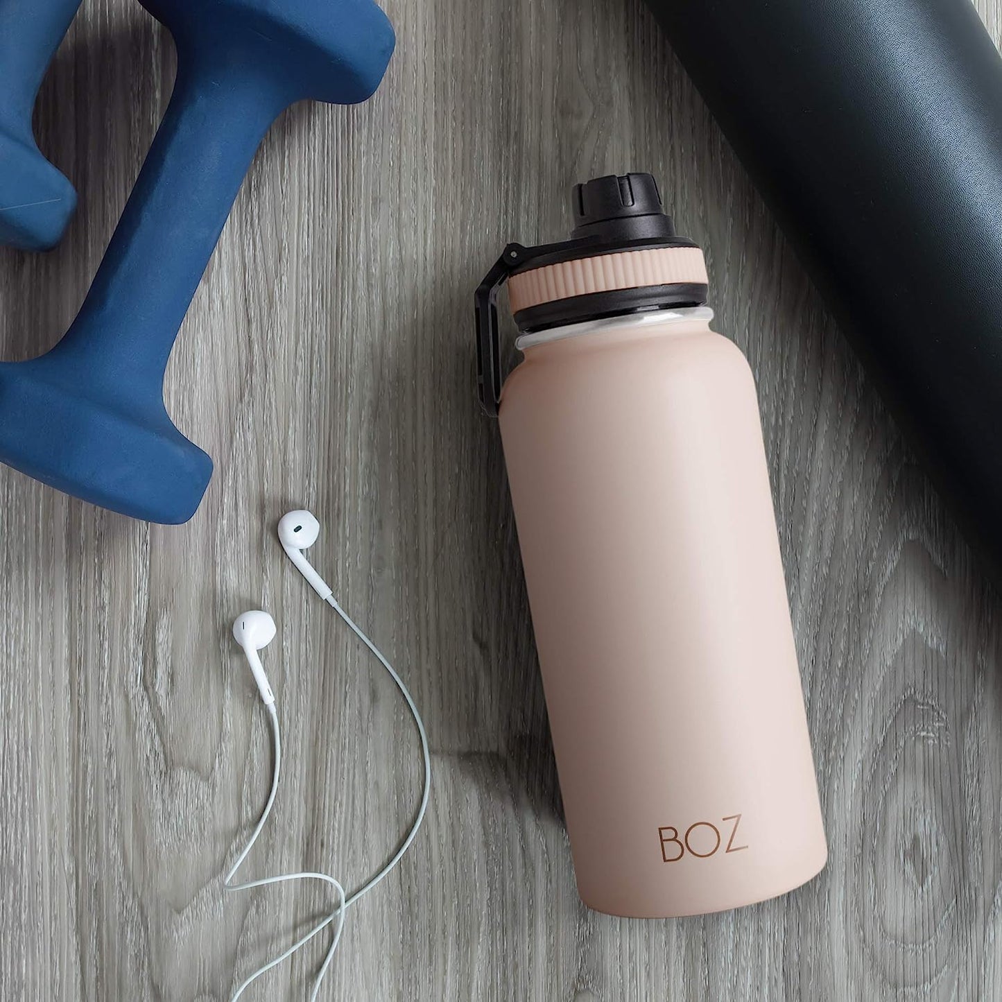 Pink insulated water bottle