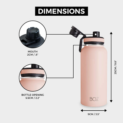 Pink stainless steel water bottle dimensions