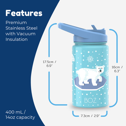 Polar kids insulated water bottle features