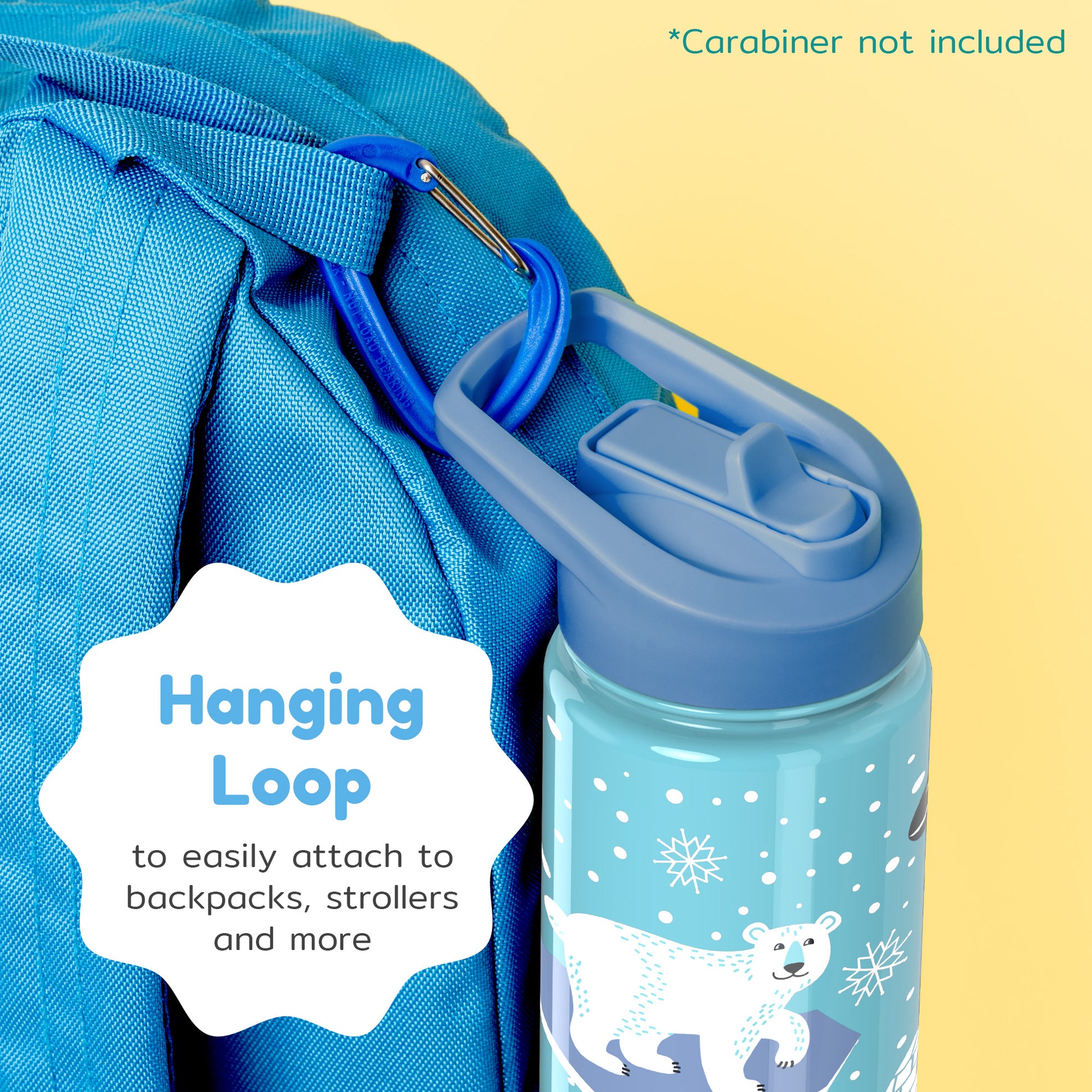 Polar kids water bottle with hanging loop