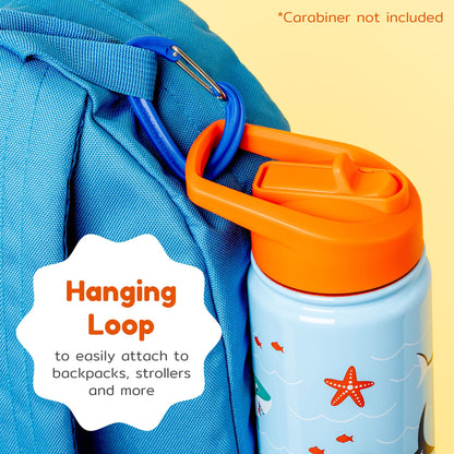 water bottle with hanging loop