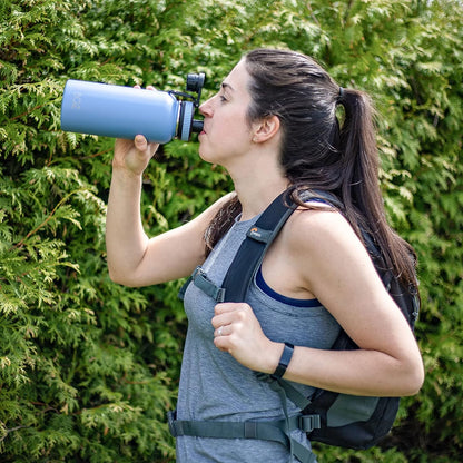 light blue insulated water bottle