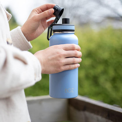 light blue water bottle